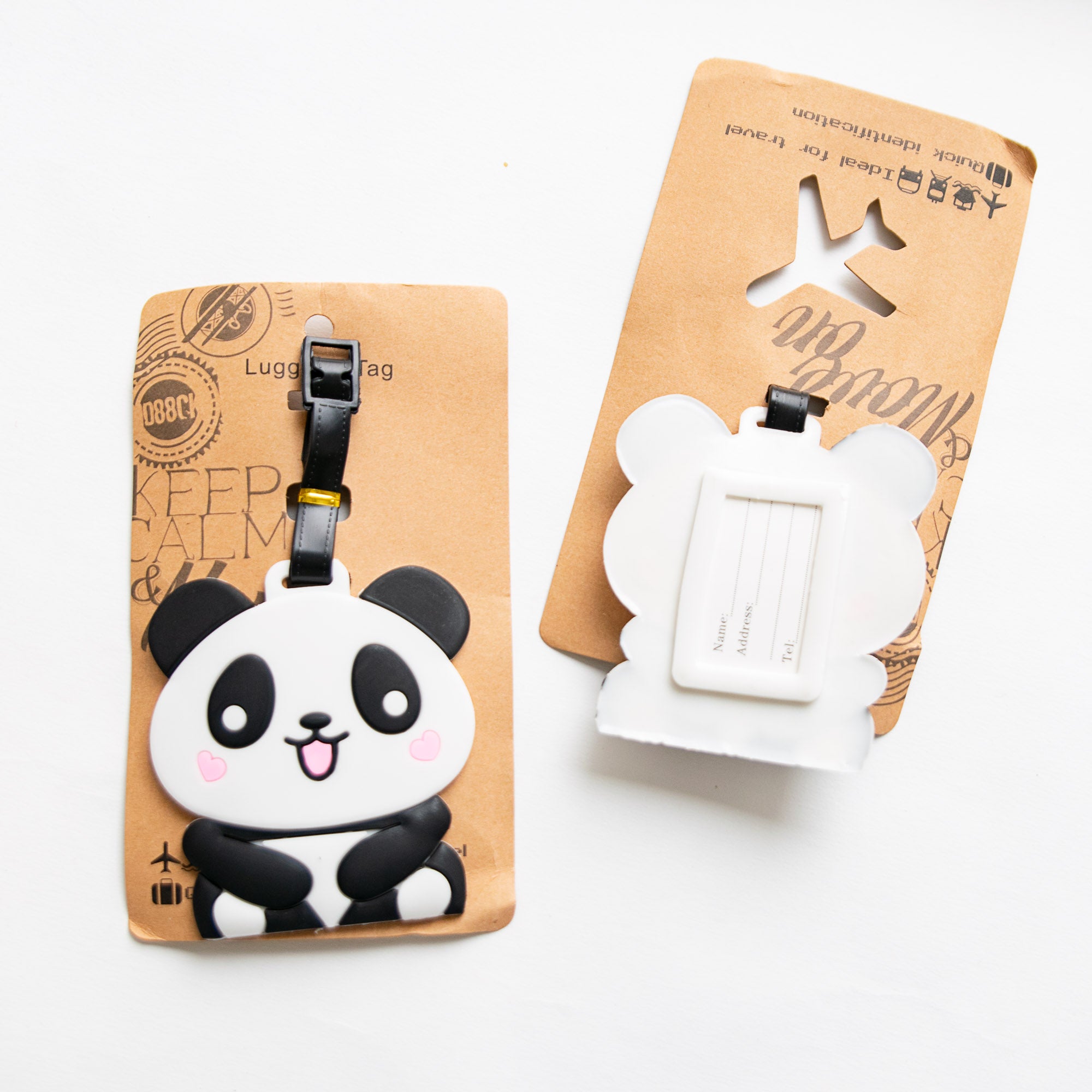 Etiquette à Bagage Panda Coeur