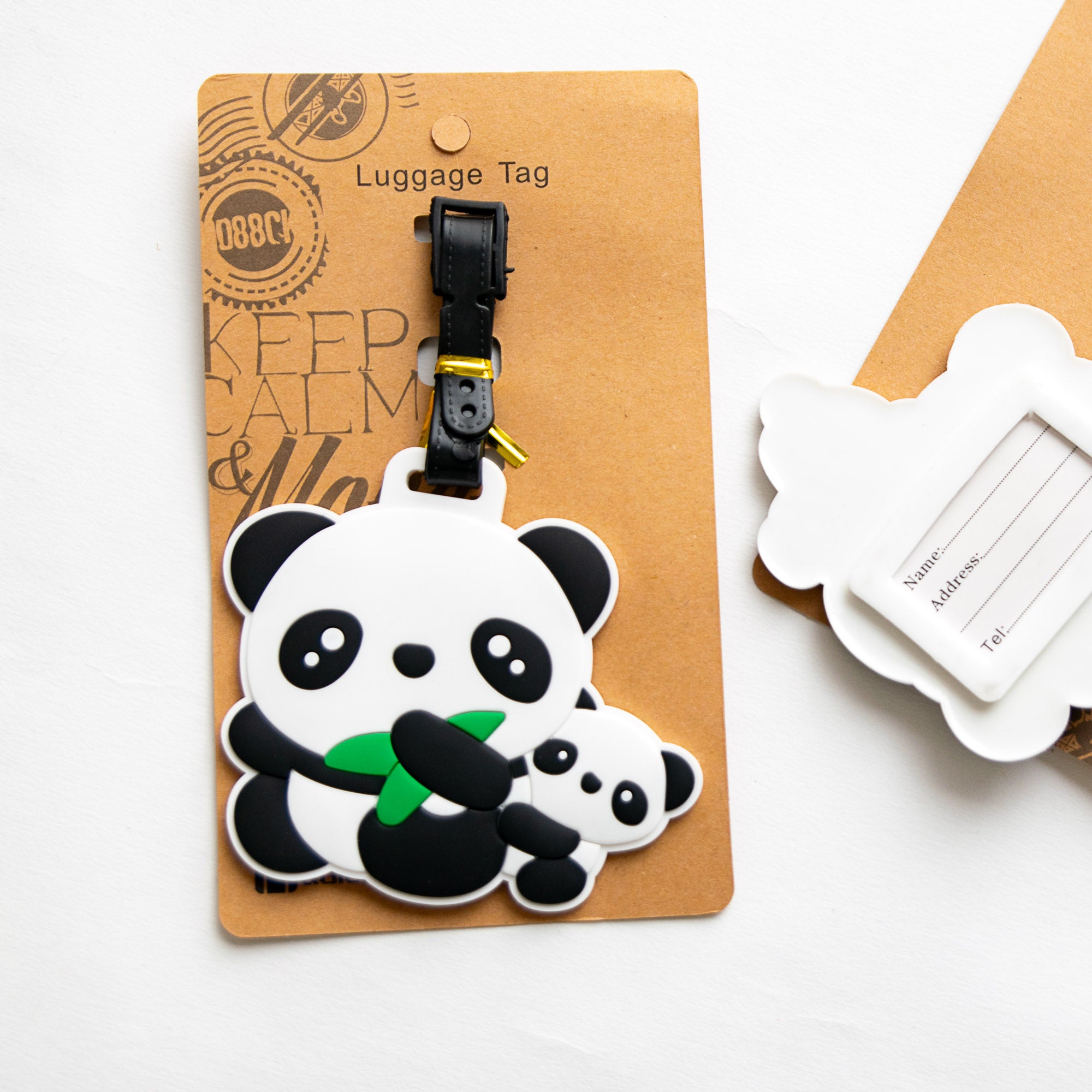 Etiquette à Bagage Maman Panda & son bébé