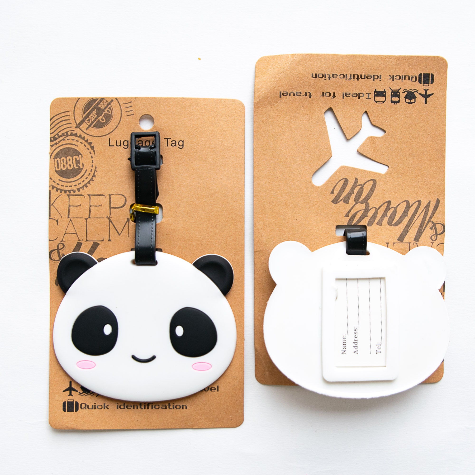 Etiquette à Bagage Tête de Panda