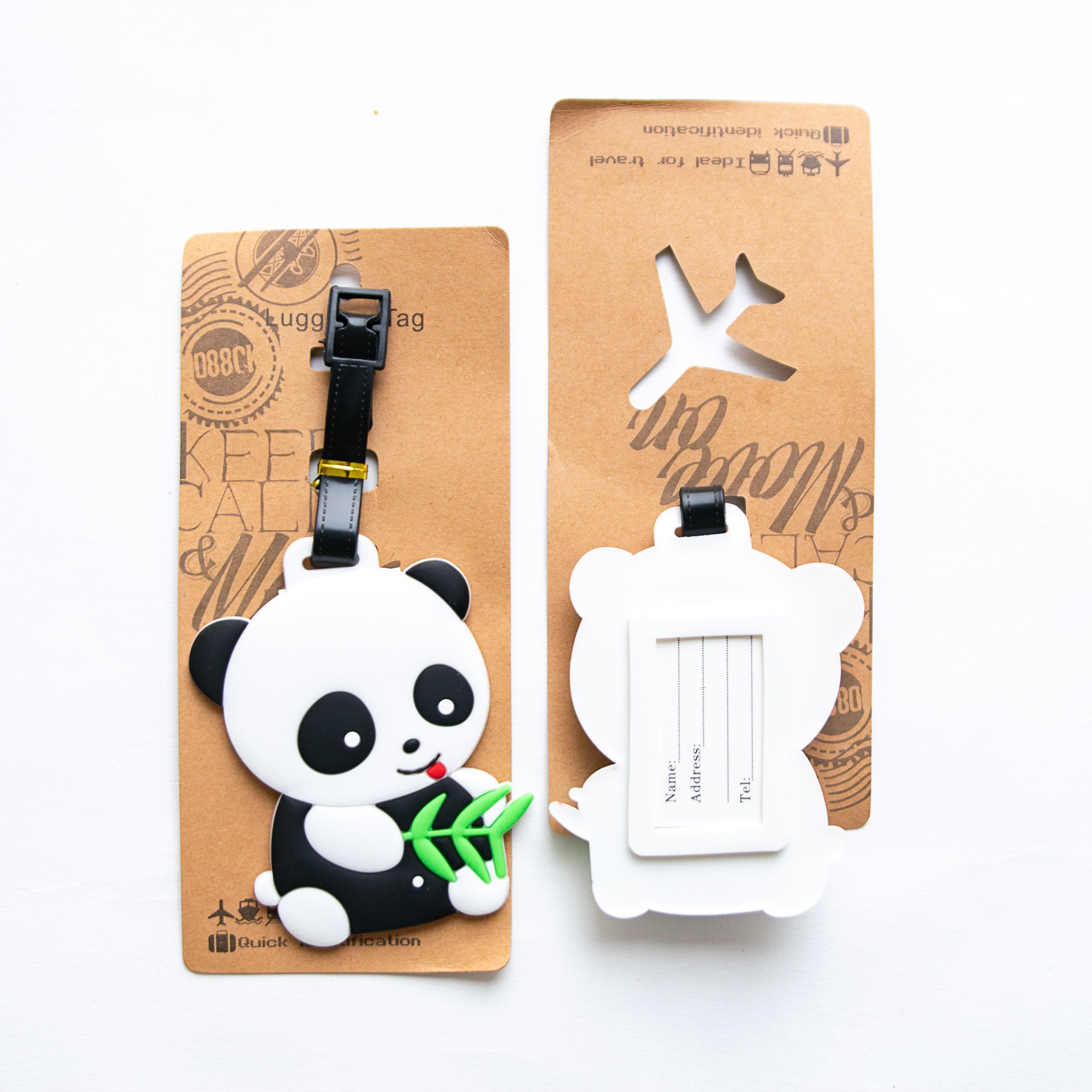 Etiquette à Bagage Panda Branche de Bambou