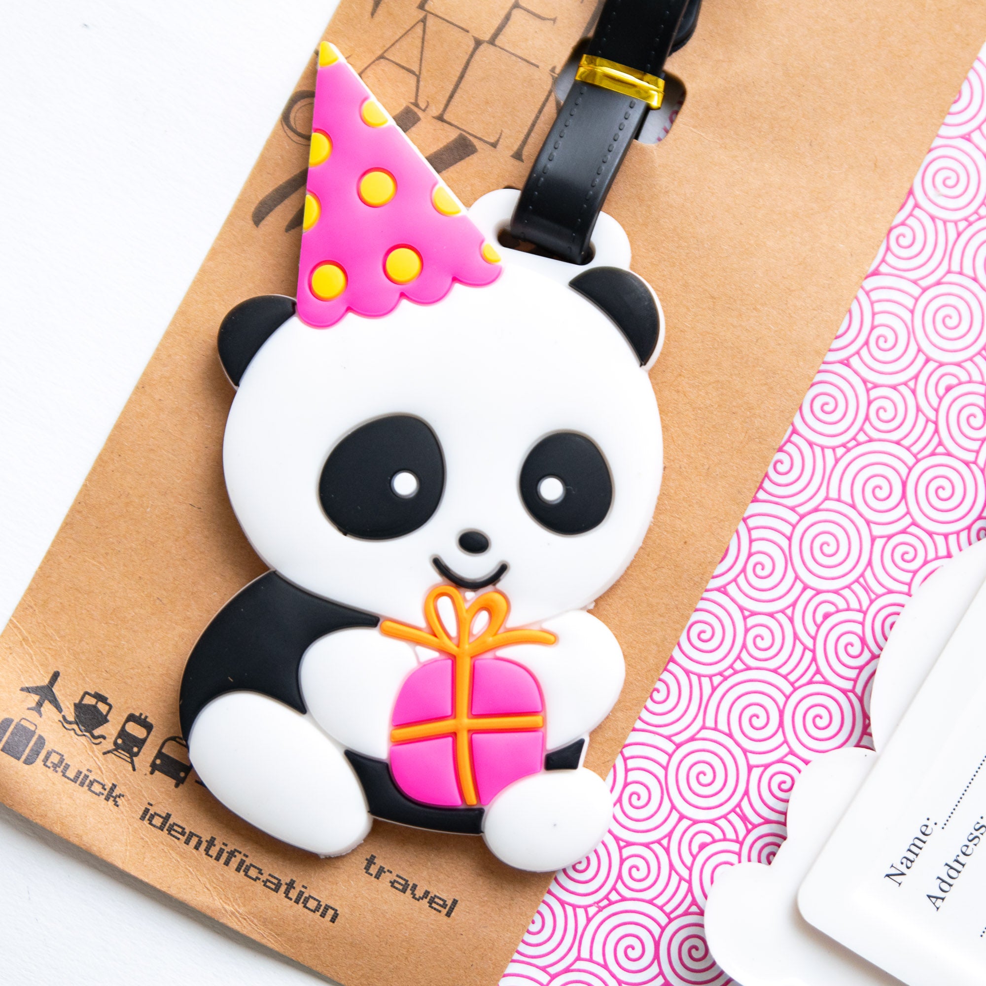 Etiquette à Bagage Panda Anniversaire