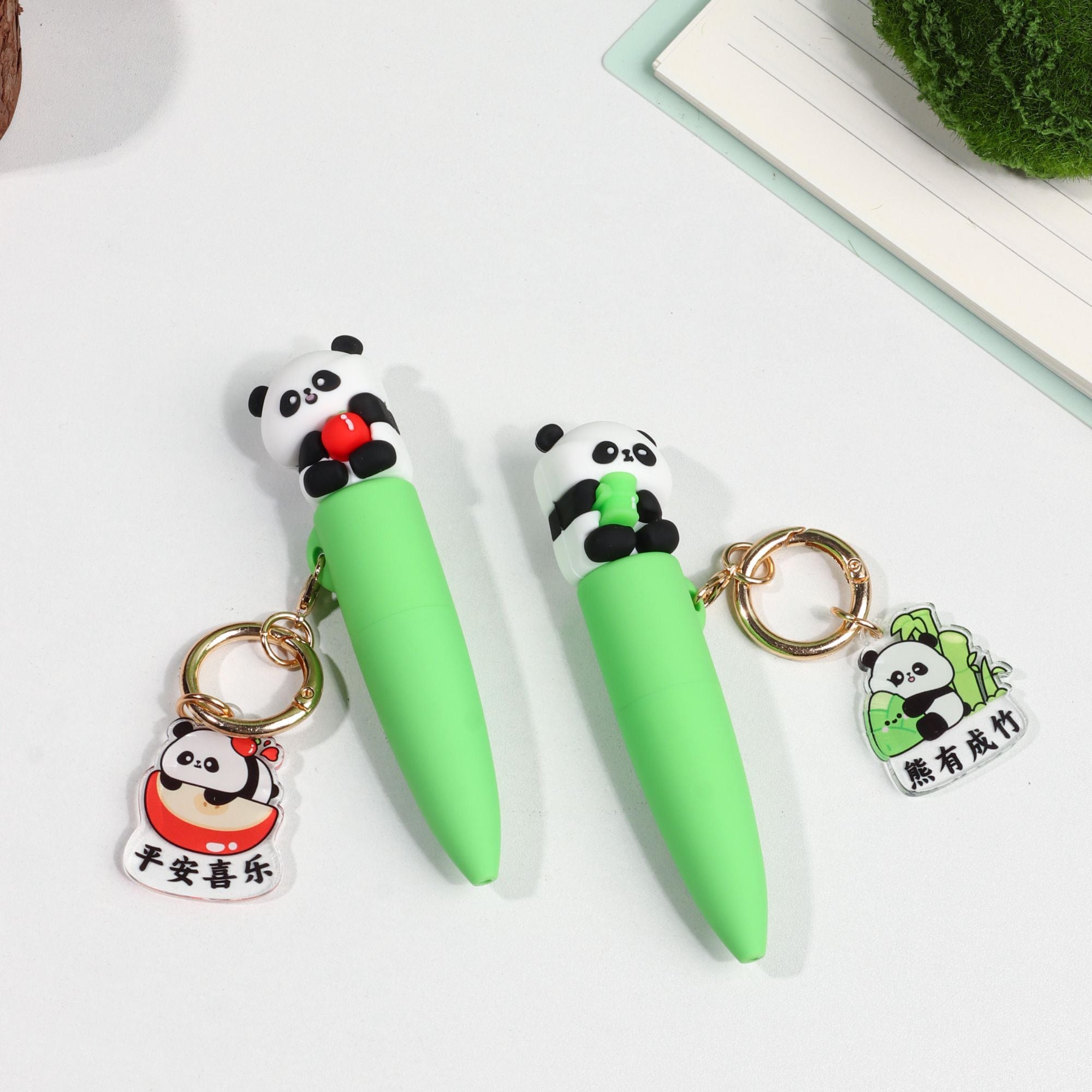 Duo Stylos Porte-clés Kawaii Panda BFF
