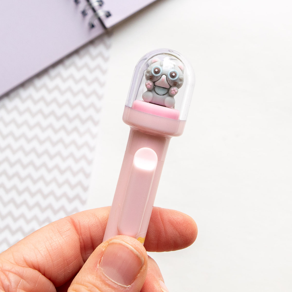 Stylo Kawaii Boule à neige – Chat Chibi