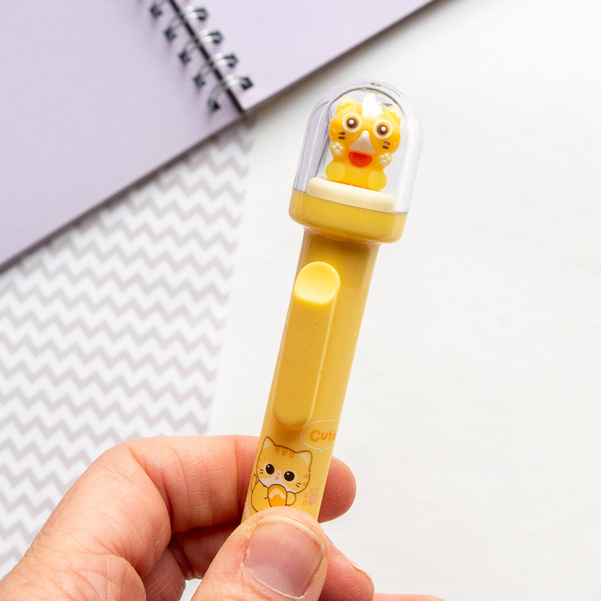 Stylo Kawaii Boule à neige – Chat Chibi