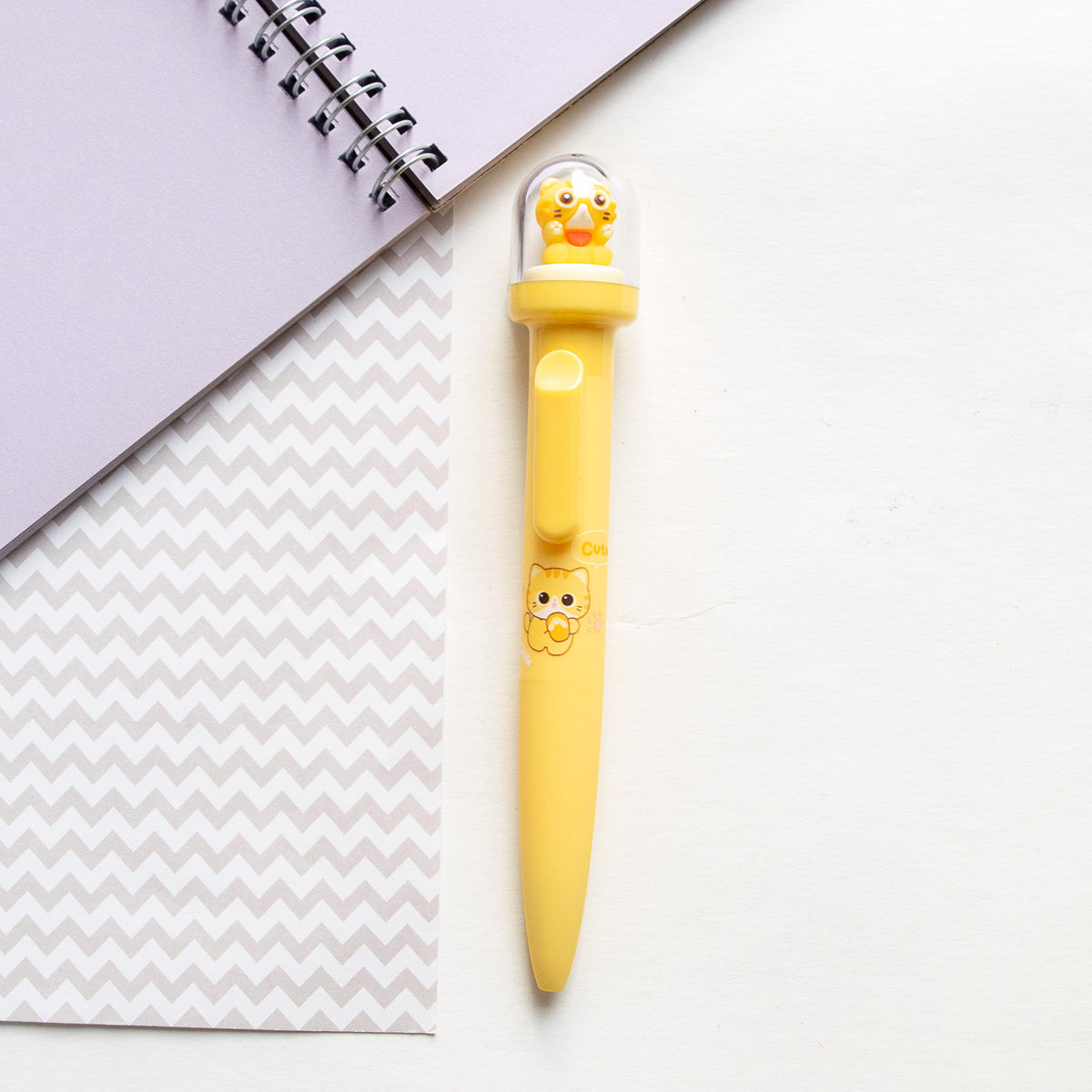Stylo Kawaii Boule à neige – Chat Chibi