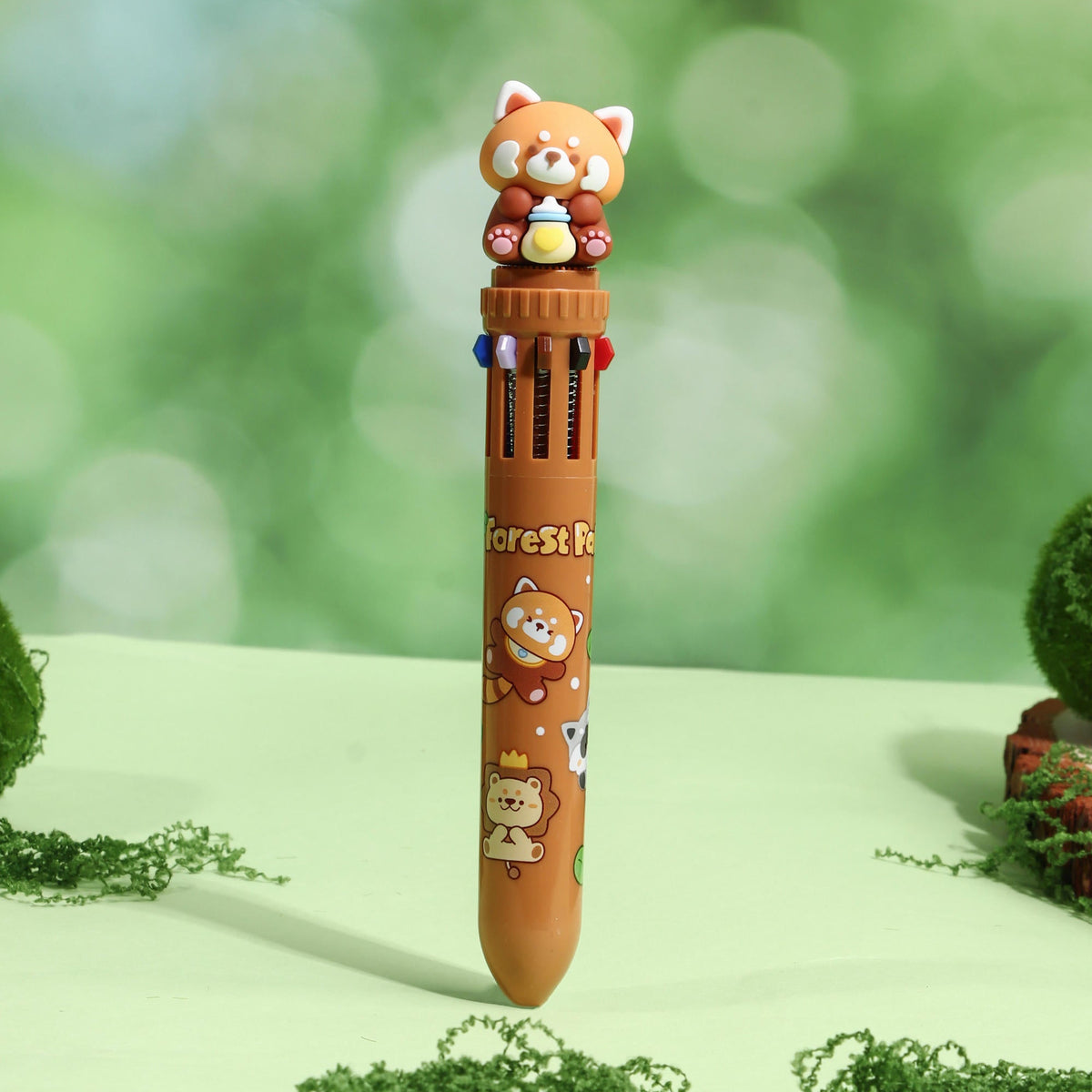 Stylo Kawaii 10 couleurs - Panda Roux