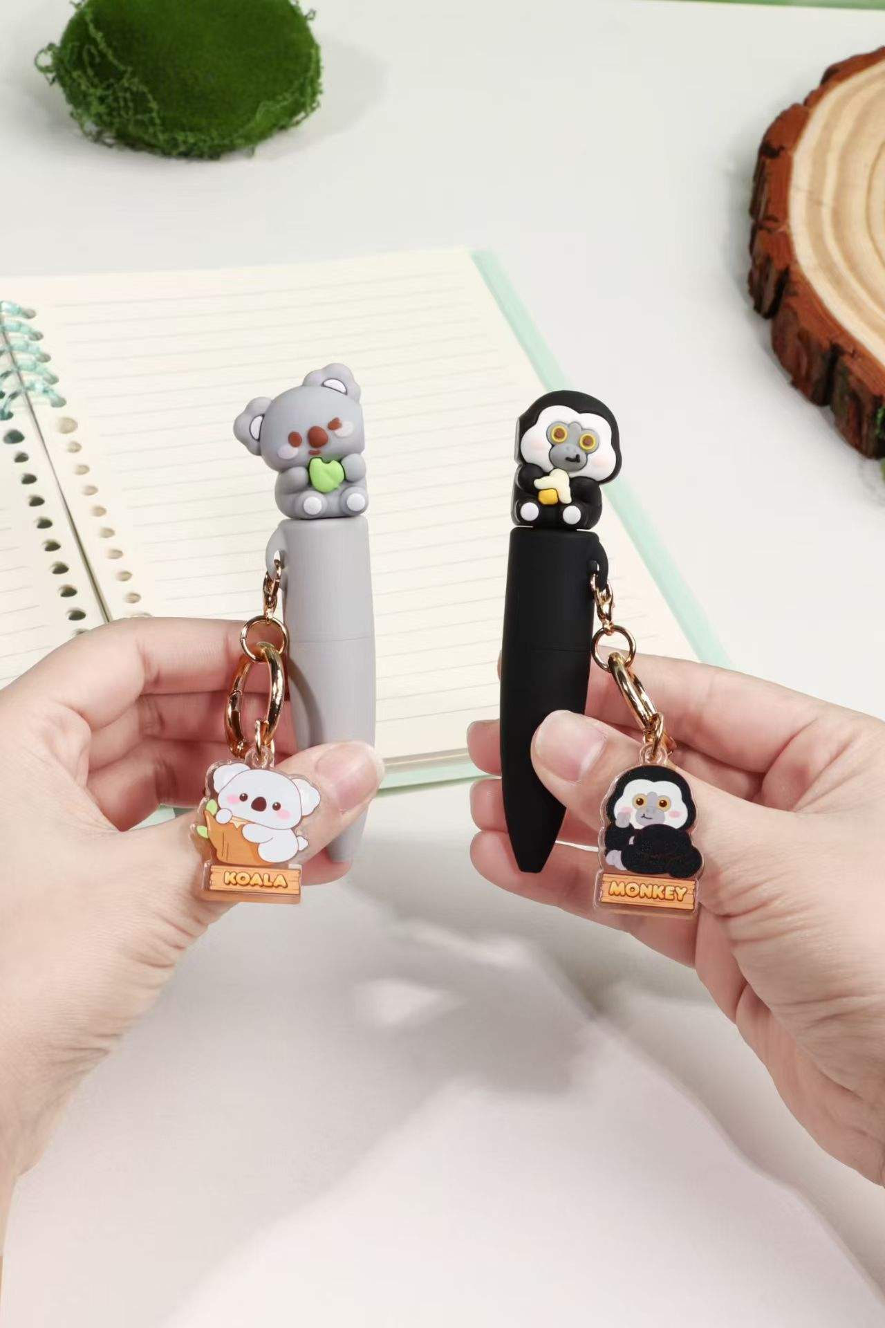 Duo Stylos Porte-clés Kawaii Koala/Singe