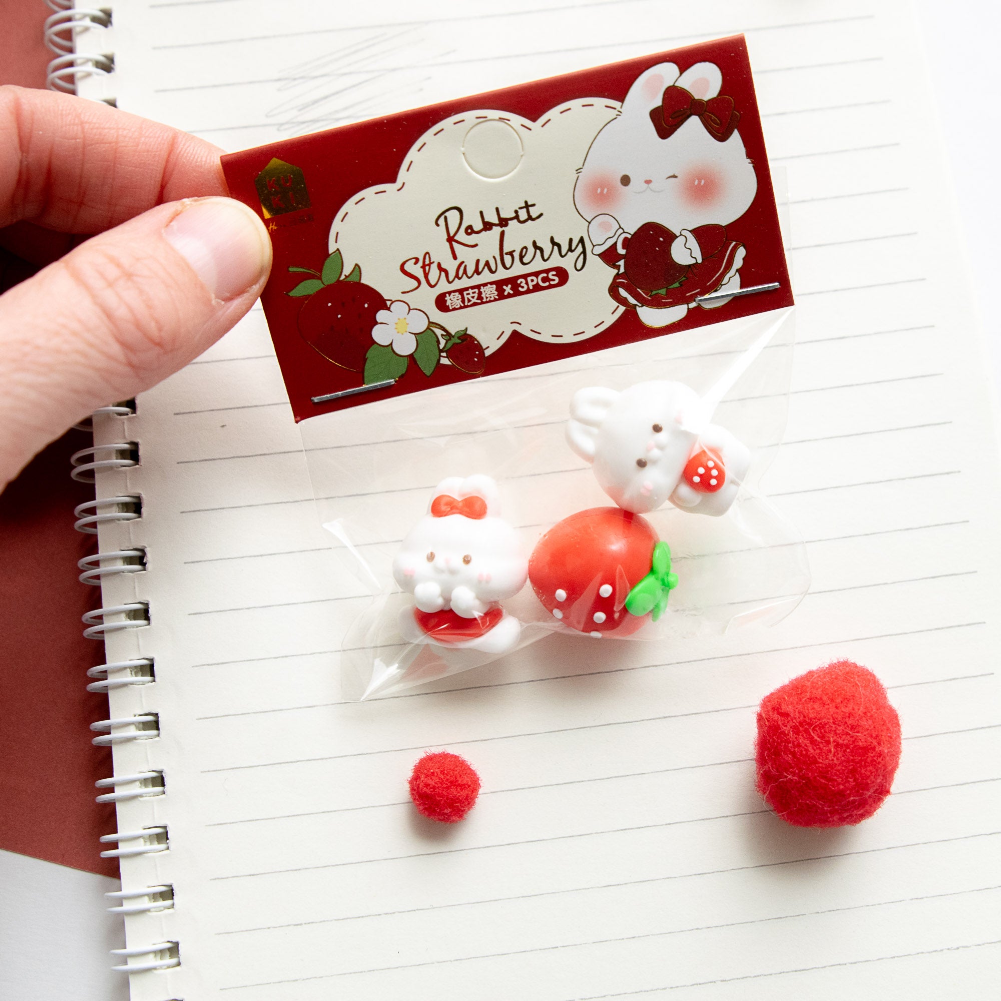 Mini Gommes Kawaii Lapin (x3)