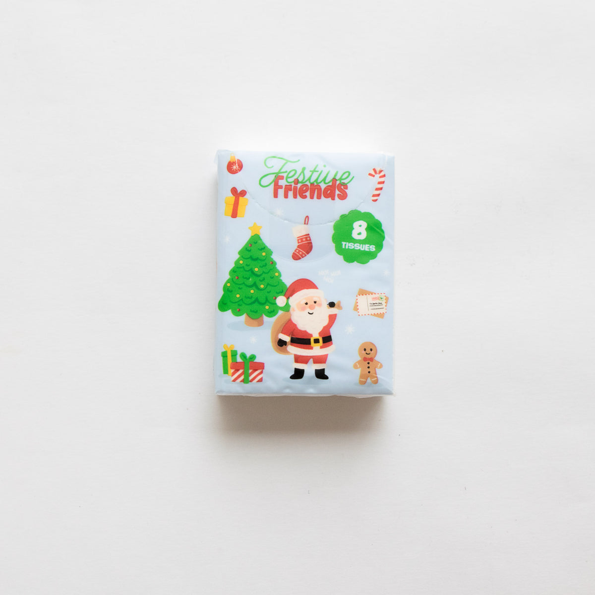 Paquet de 8 Mouchoirs Noël