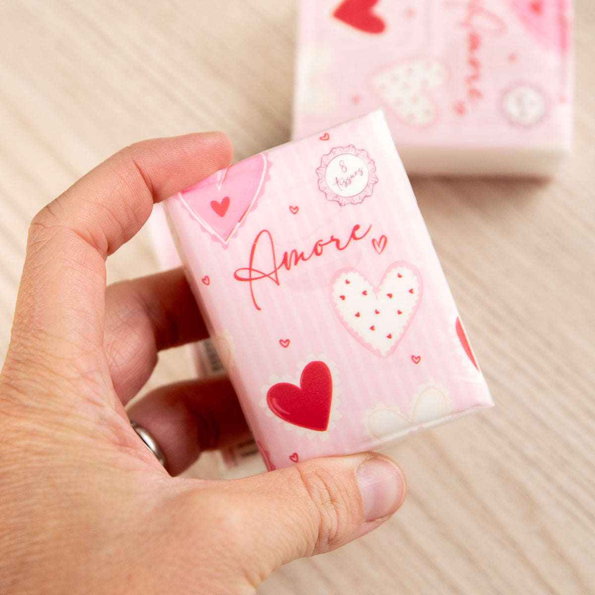 Paquet de 8 Mouchoirs Coeur