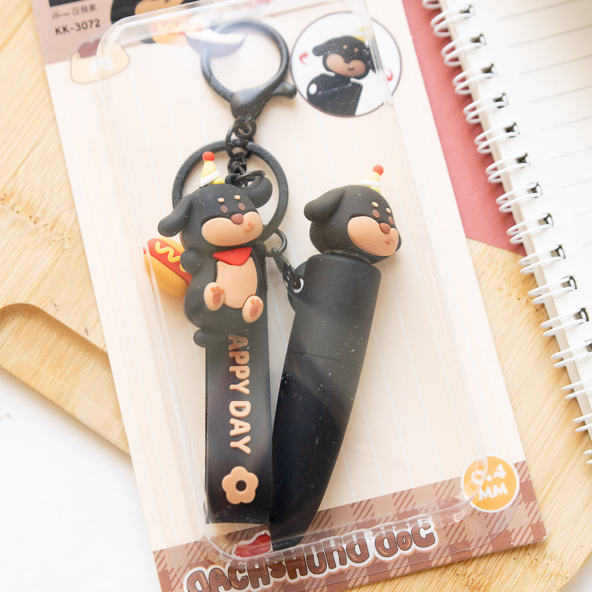 Stylo Porte-clés Kawaii Chien Saucisse
