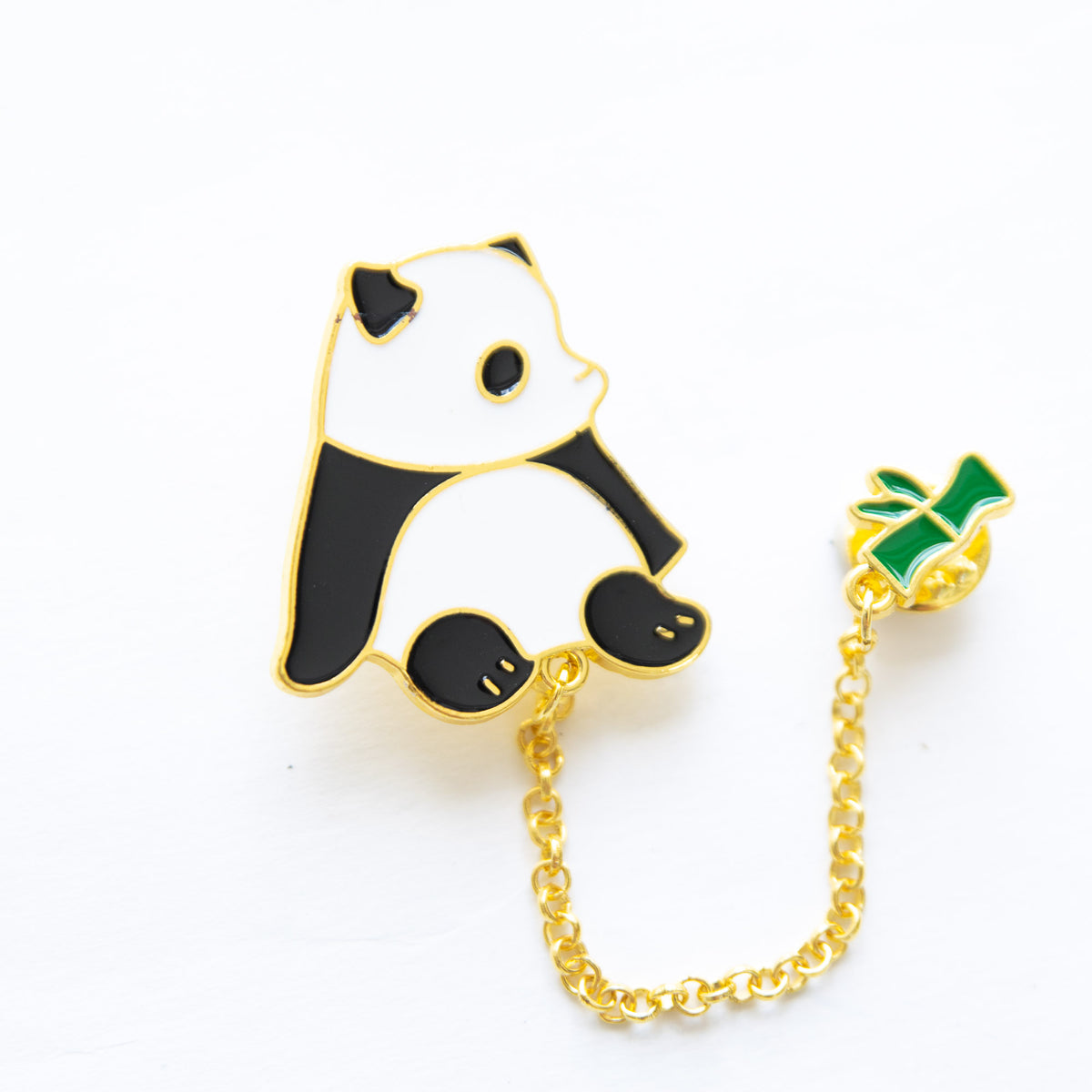 Pin's Panda avec Chaîne & Bambou