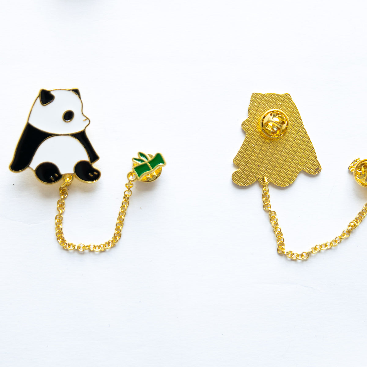 Pin's Panda avec Chaîne & Bambou