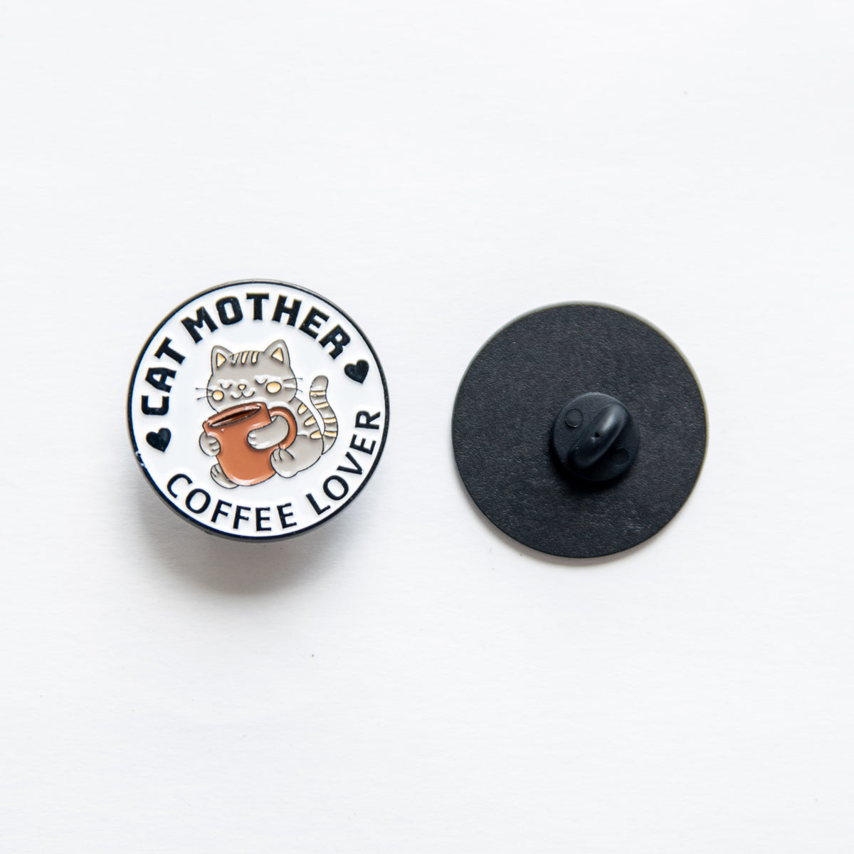 Pin's Message : "Cat Mother Coffee Lover"