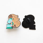 Pin's Capybara & Microscope