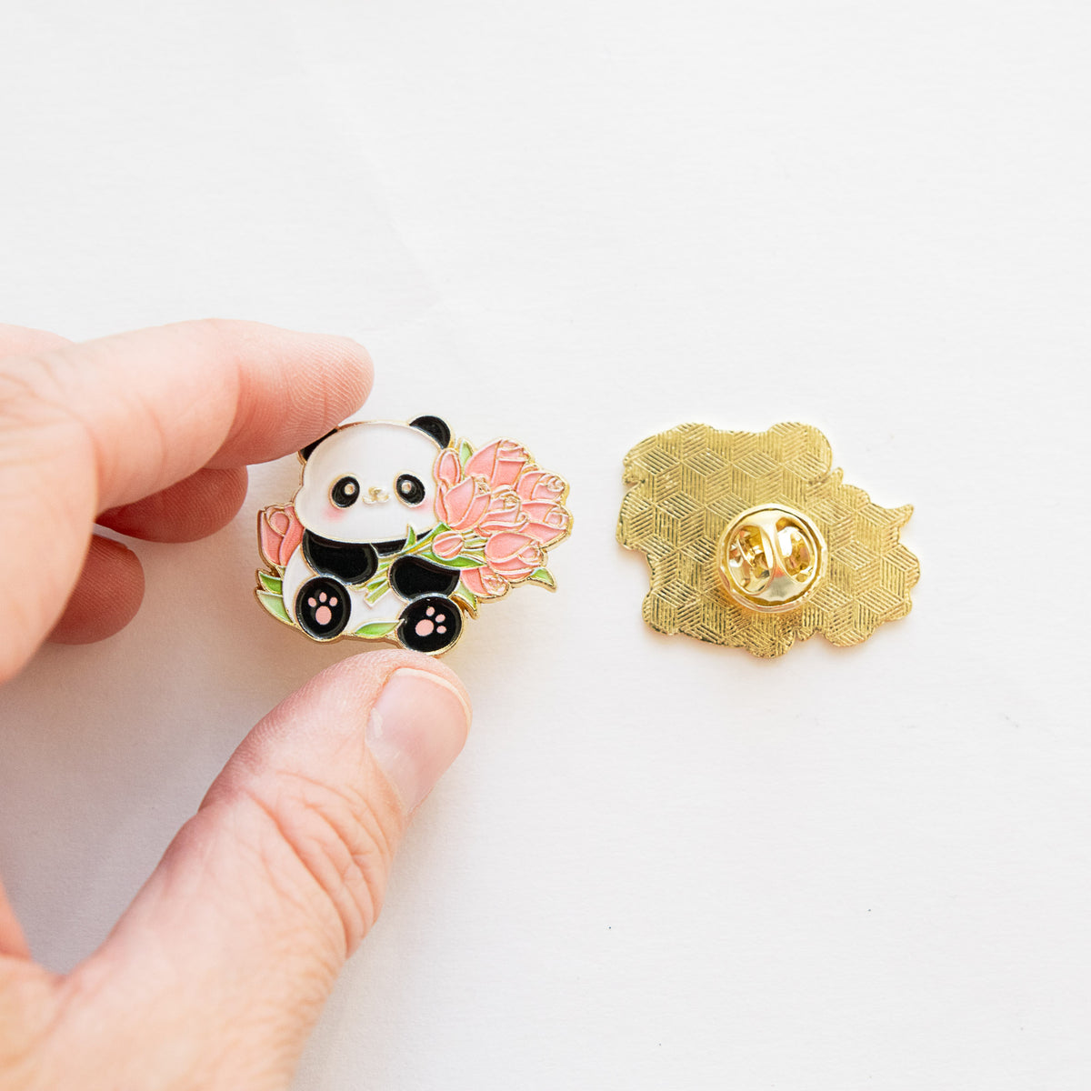 Pin's Panda & Tulipes