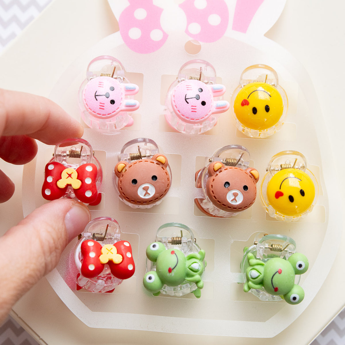 Mini Pinces à Cheveux Animaux (x10)