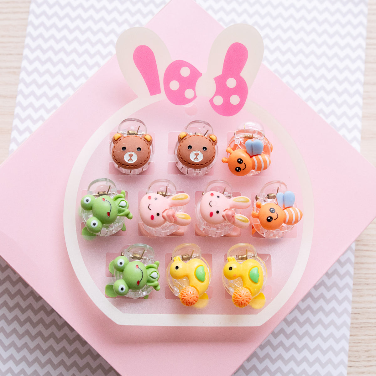 Mini Pinces à Cheveux Animaux (x10)