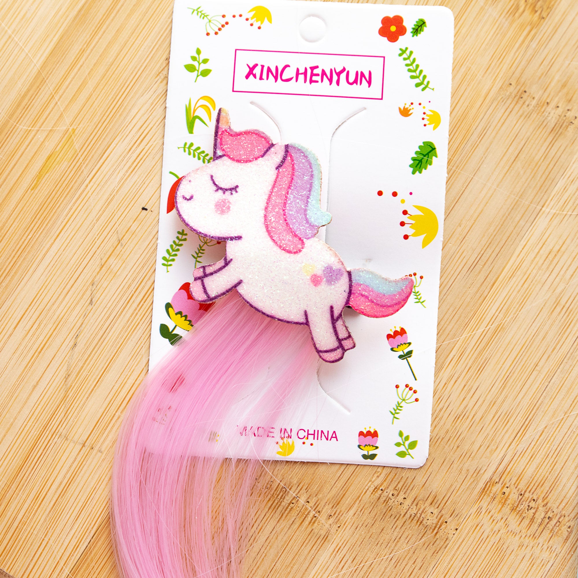 Pince à Cheveux Mèche Colorée Licorne au Galop