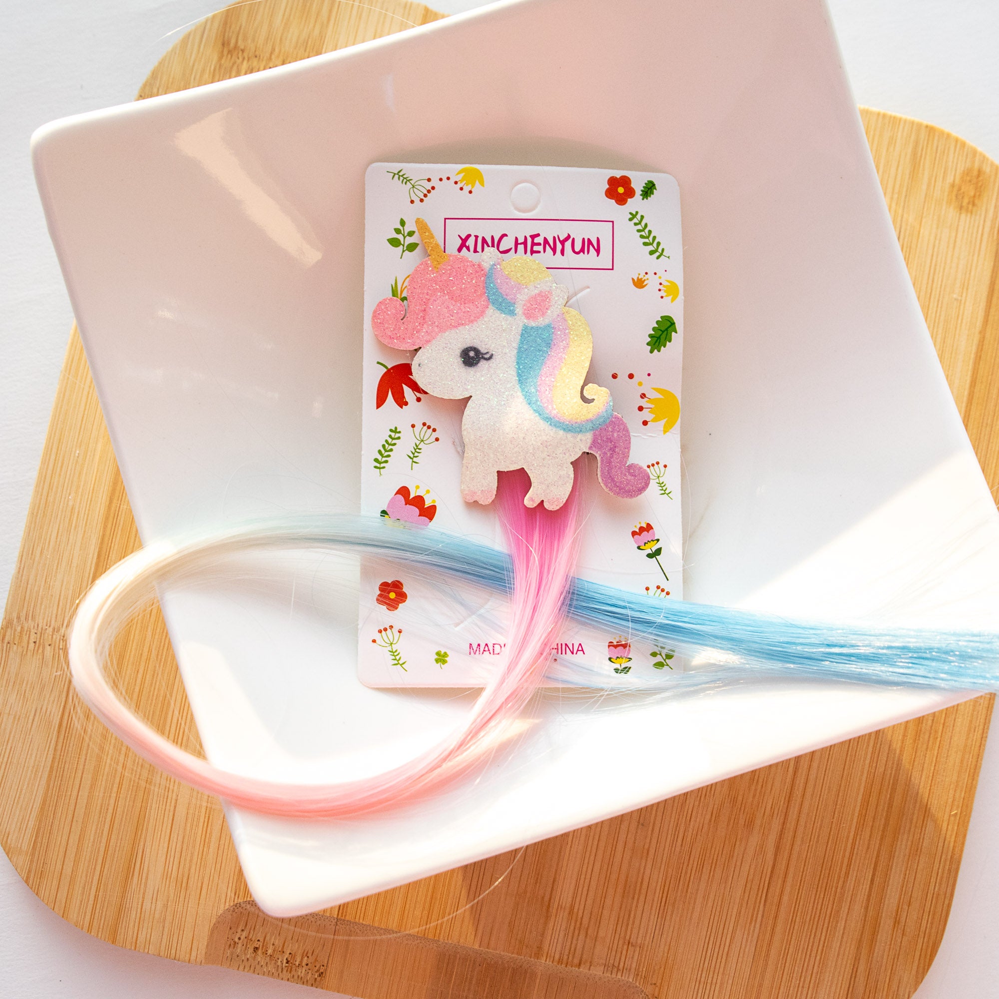 Pince à Cheveux Mèche Colorée Licorne