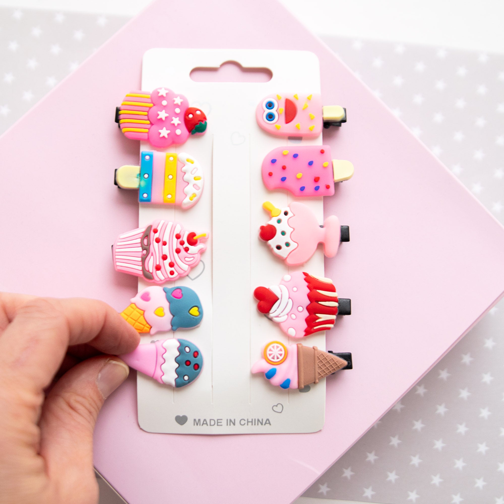 Pinces à cheveux Cupcake & Douceurs Sucrées, 10 pièces