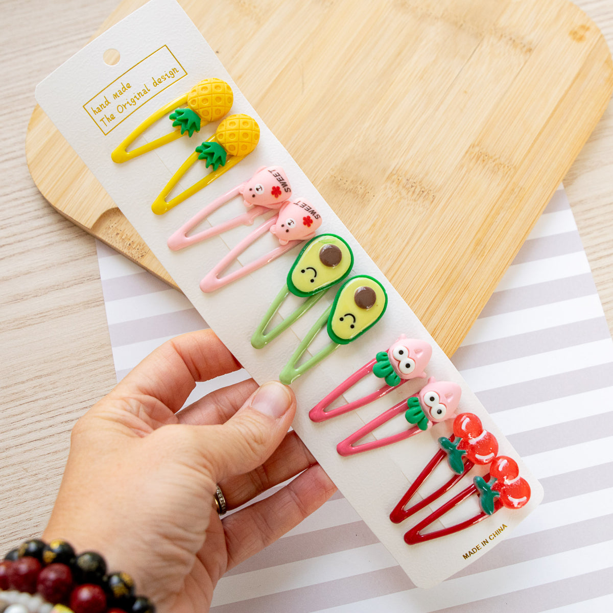 Barrettes à cheveux Fruits & Légumes (x10)