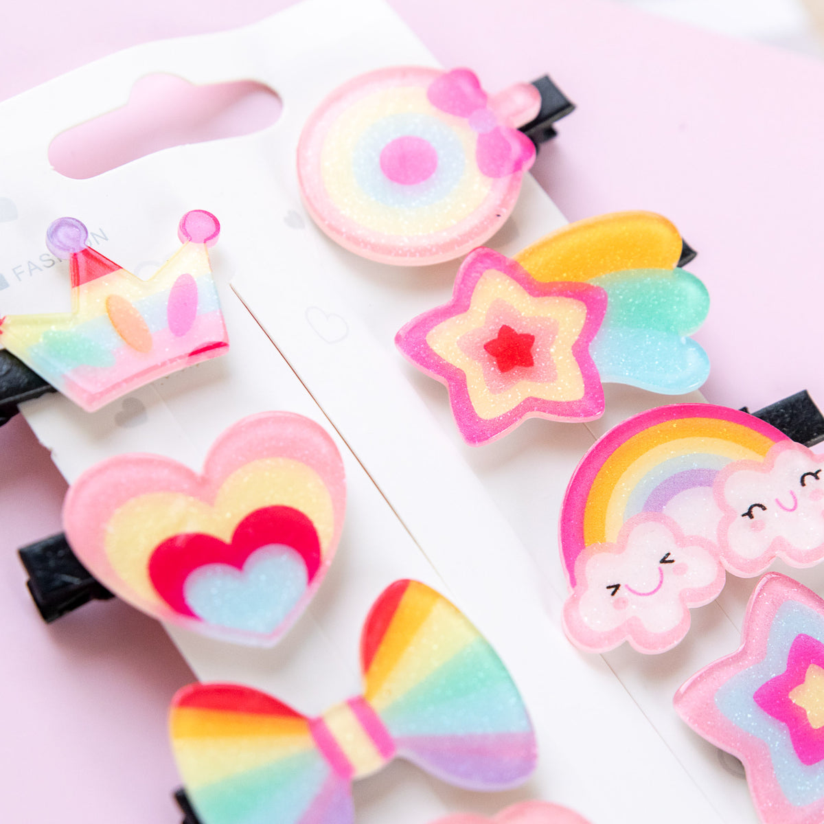 Pinces à cheveux à Paillettes - Arc-en-ciel & Cie (x10)