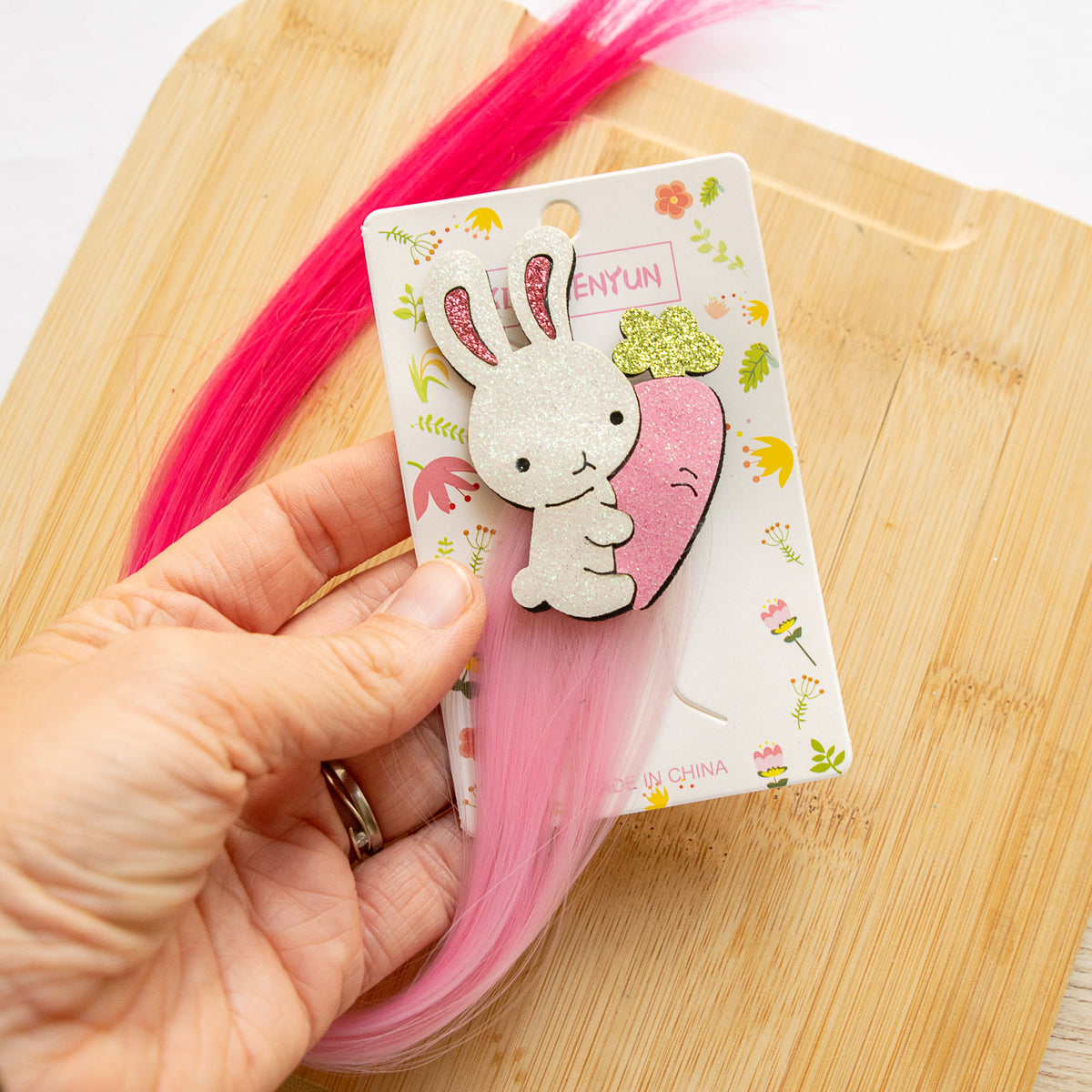 Pince à Cheveux Mèche Colorée Lapin