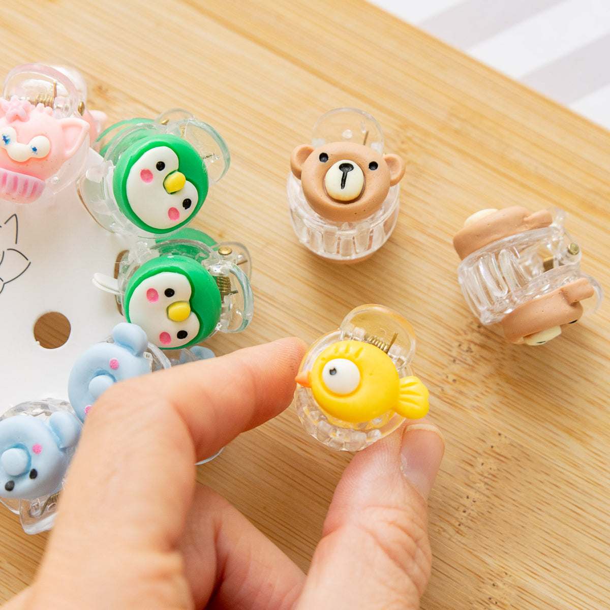 Lot de 10 Mini Pinces à Cheveux Animaux
