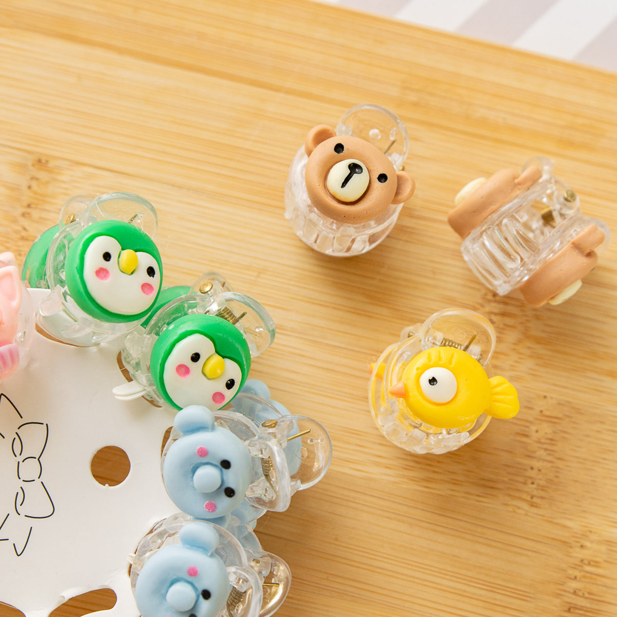 Lot de 10 Mini Pinces à Cheveux Animaux