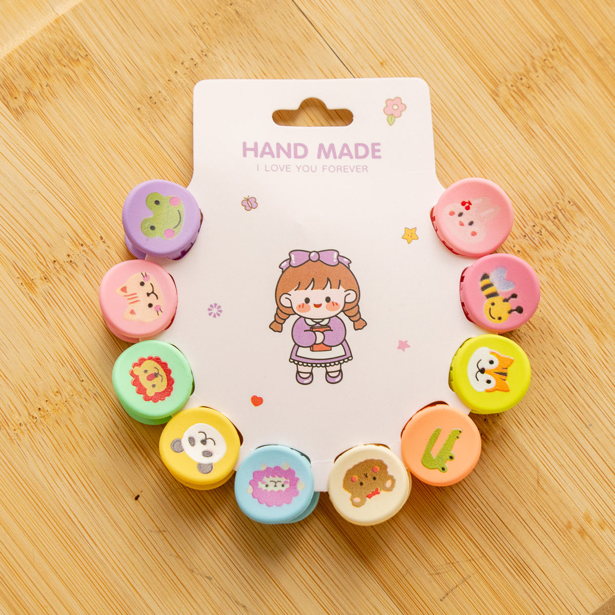 Mini Pinces Rondes Animaux (x10)