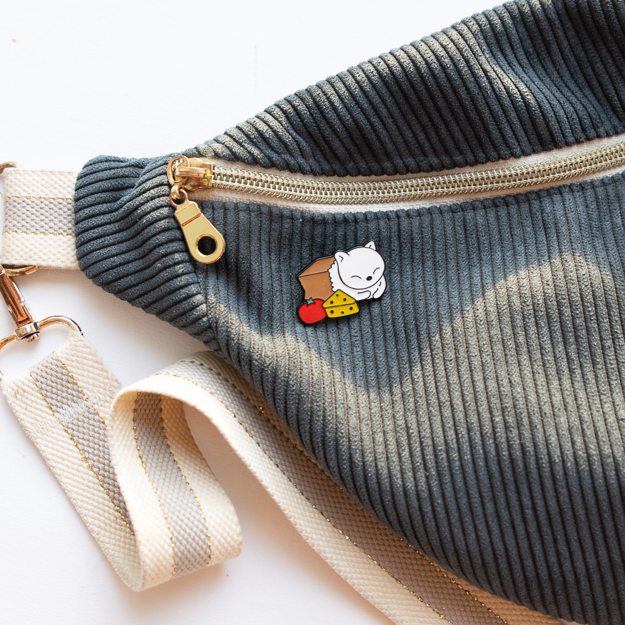 Pin's Chat dans un sac de course