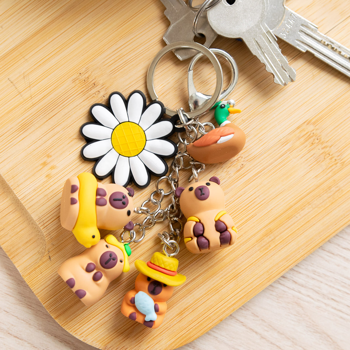 Porte-clés Capybara & Fleur
