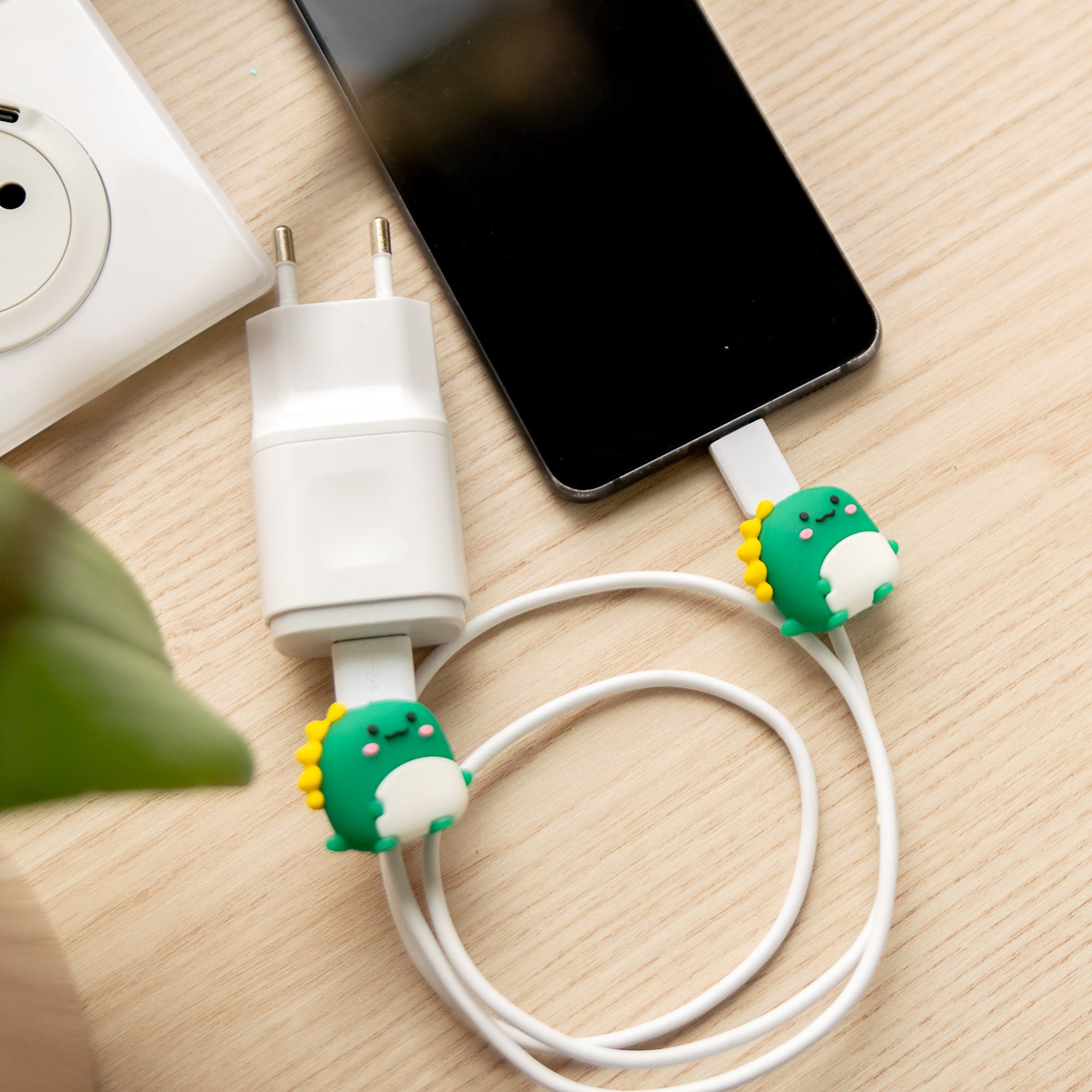 Protège-câble Kawaii USB Dinosaure Vert