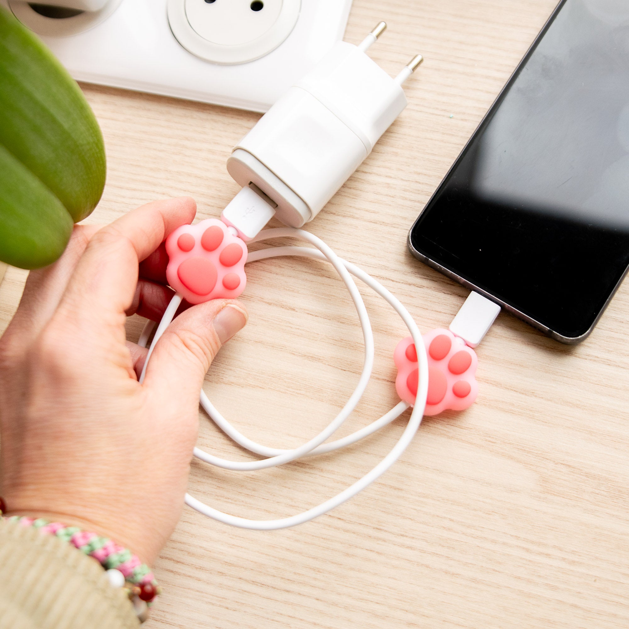 Protège-câble Kawaii USB Patte de Chat