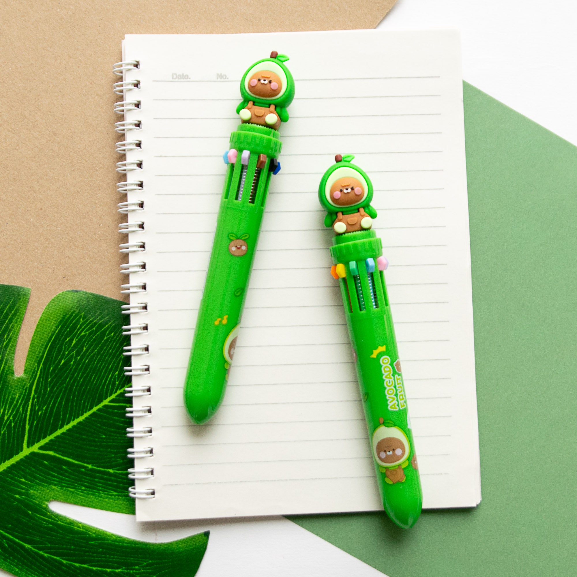 Stylo Kawaii 10 couleurs - Ourson Avocat