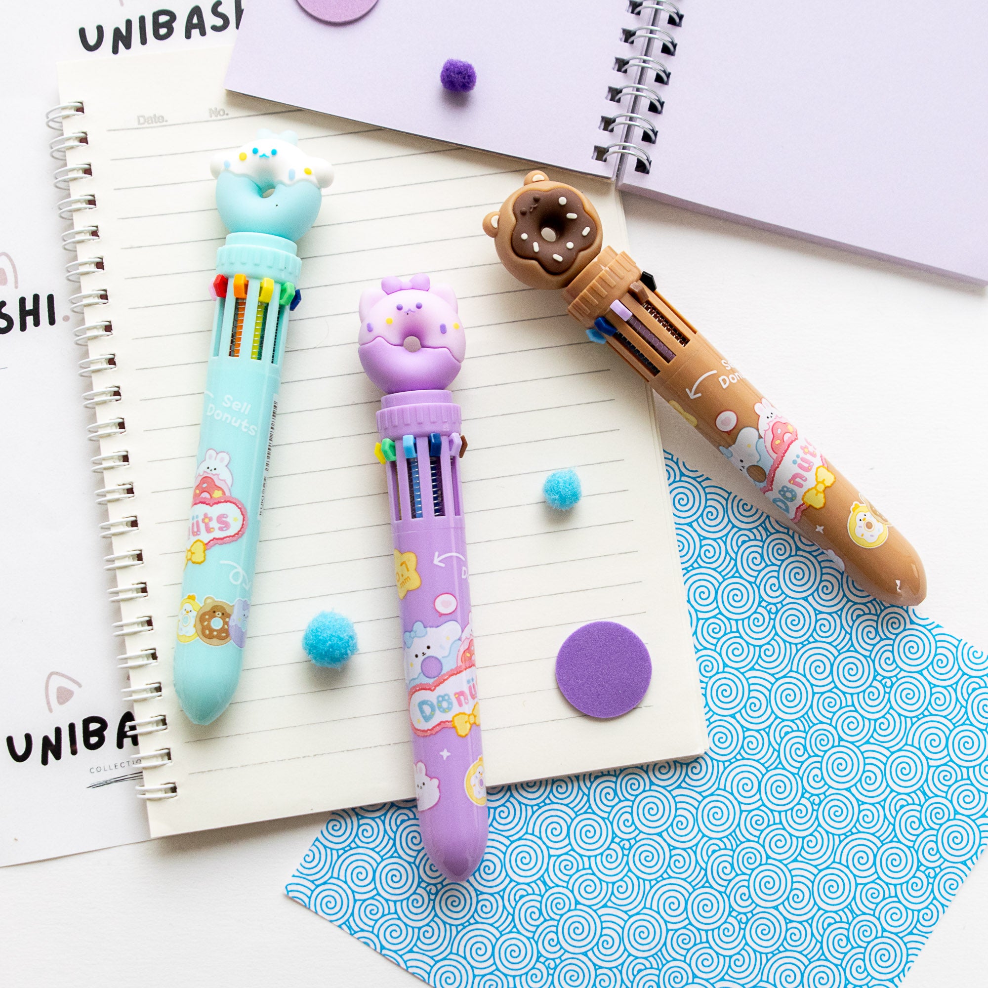 Stylo Kawaii 10 couleurs - Donut