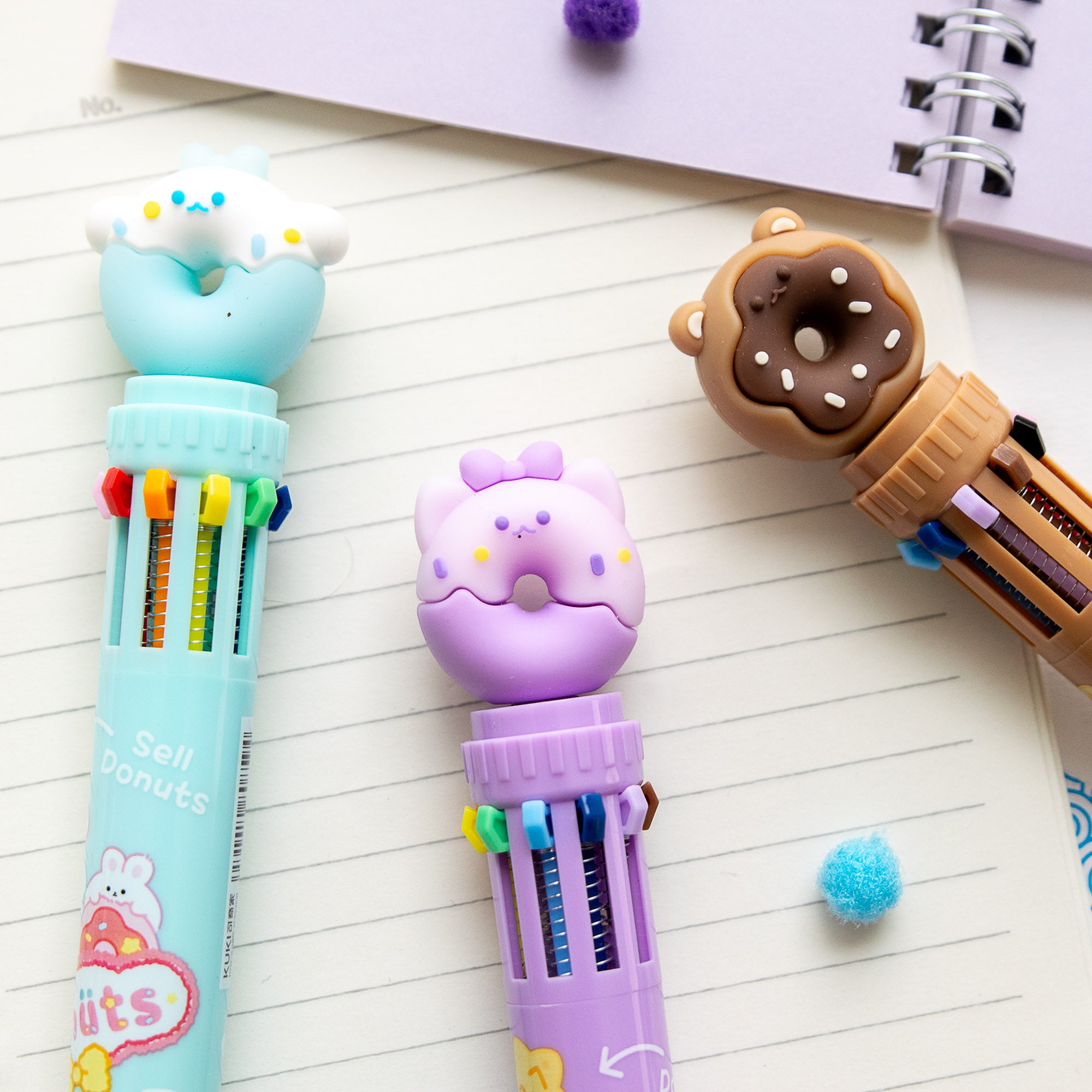 Stylo Kawaii 10 couleurs - Donut