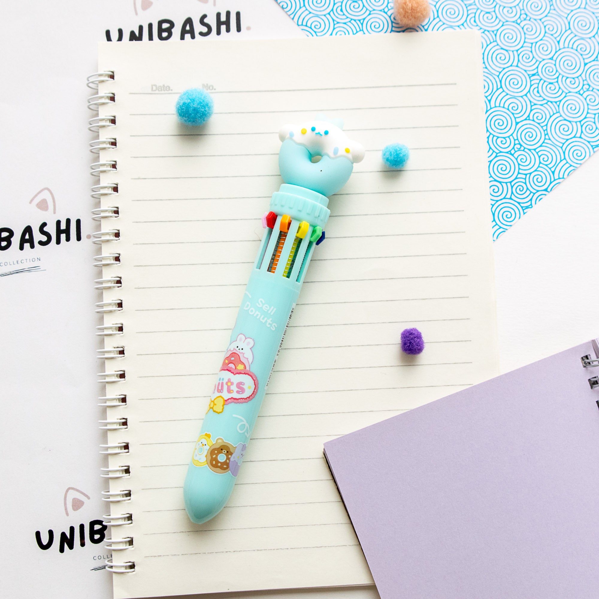 Stylo Kawaii 10 couleurs - Donut