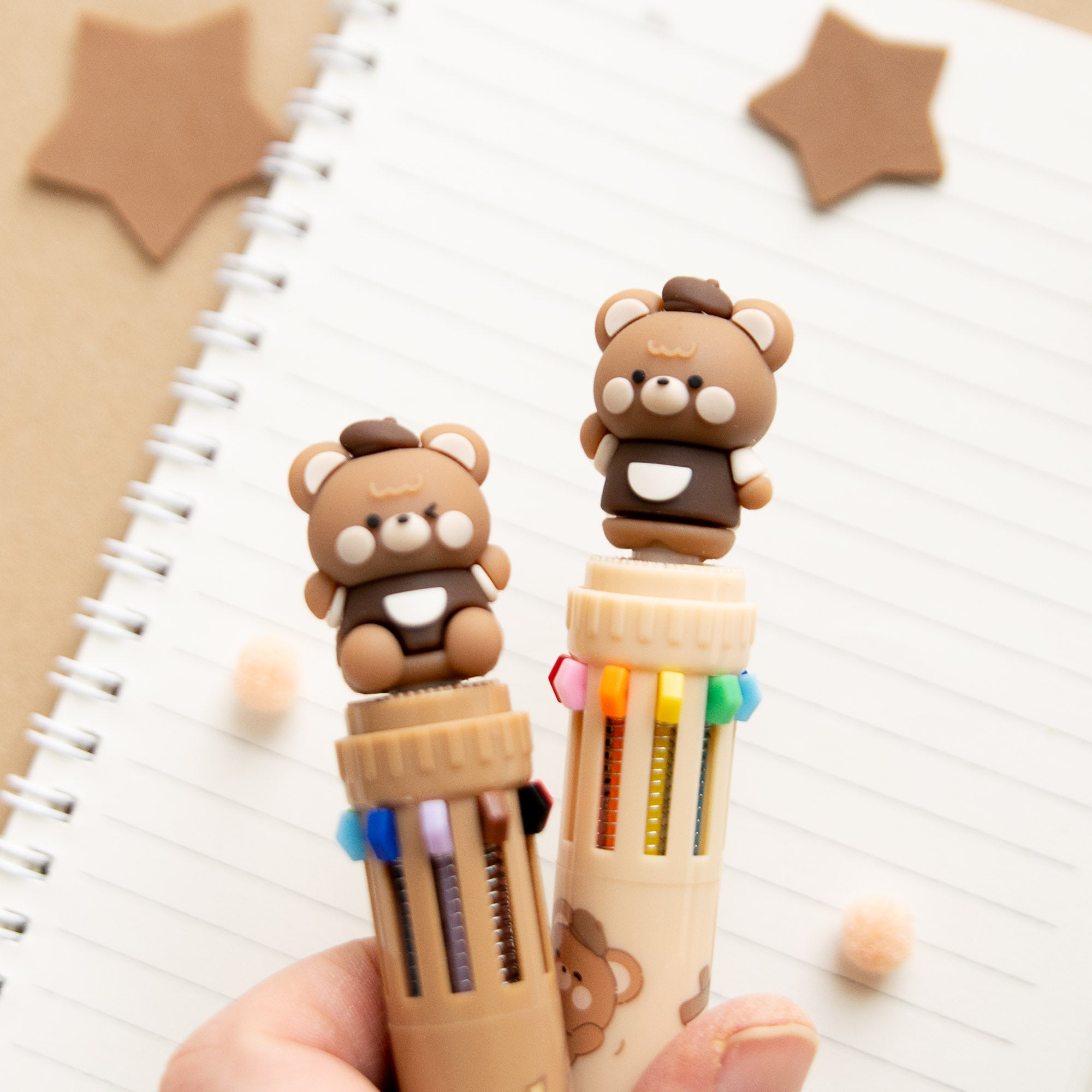 Stylo Kawaii 10 couleurs - Ourson Café