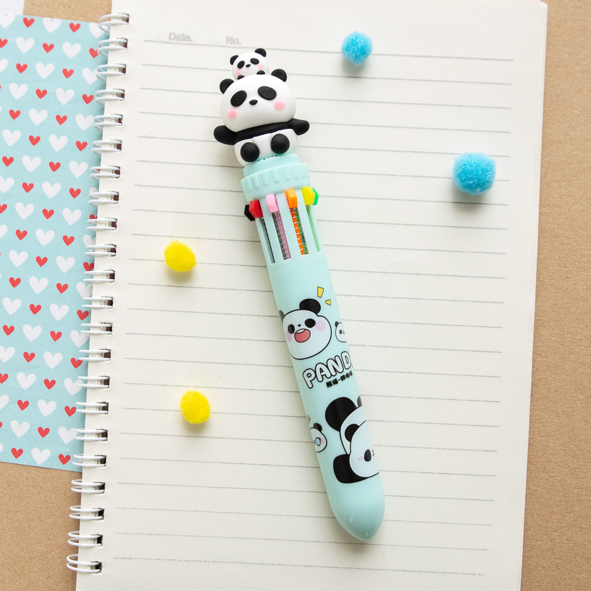 Kawaii-Stift, 10 Farben – Panda