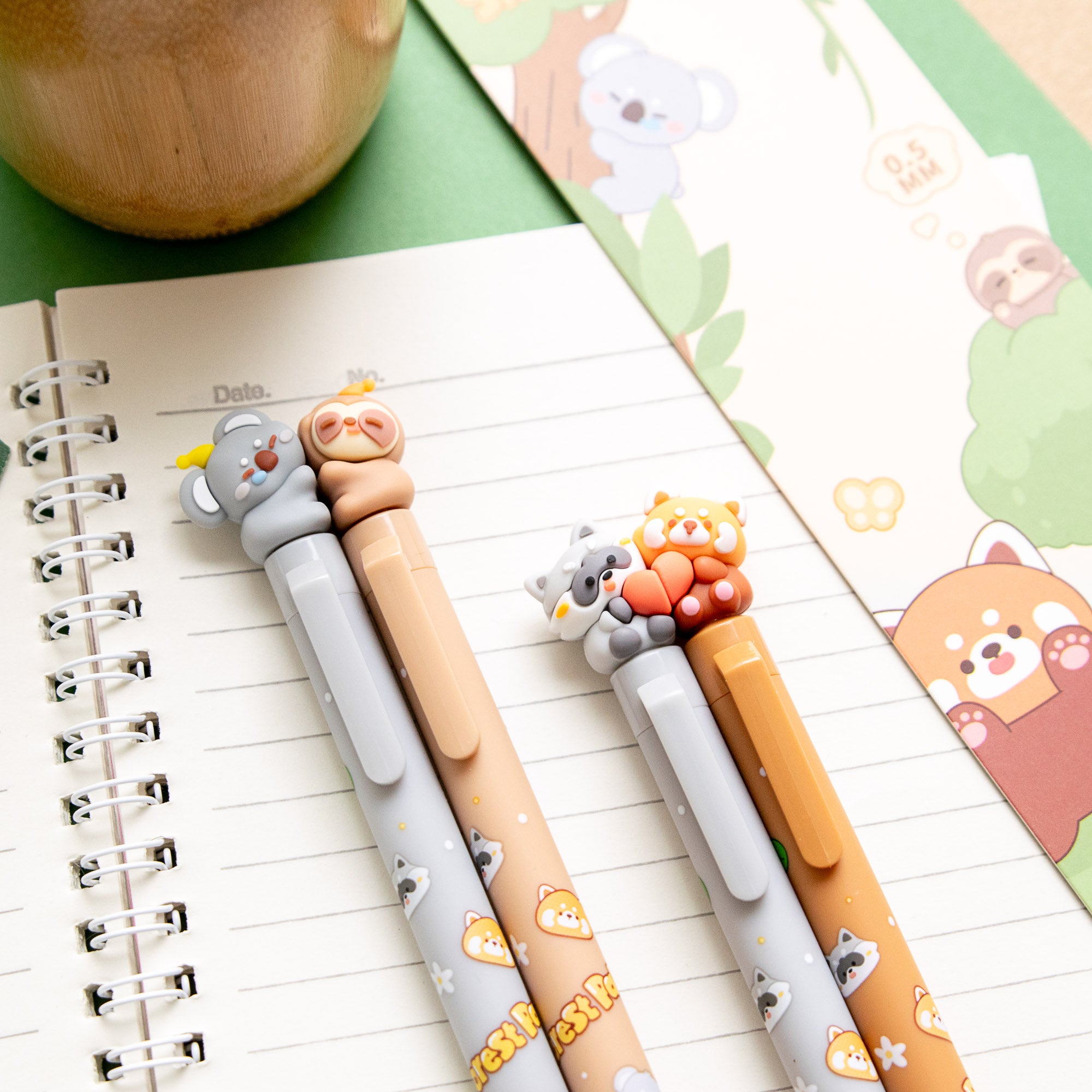 Stylo Gel Kawaii BFF - Animaux de la forêt