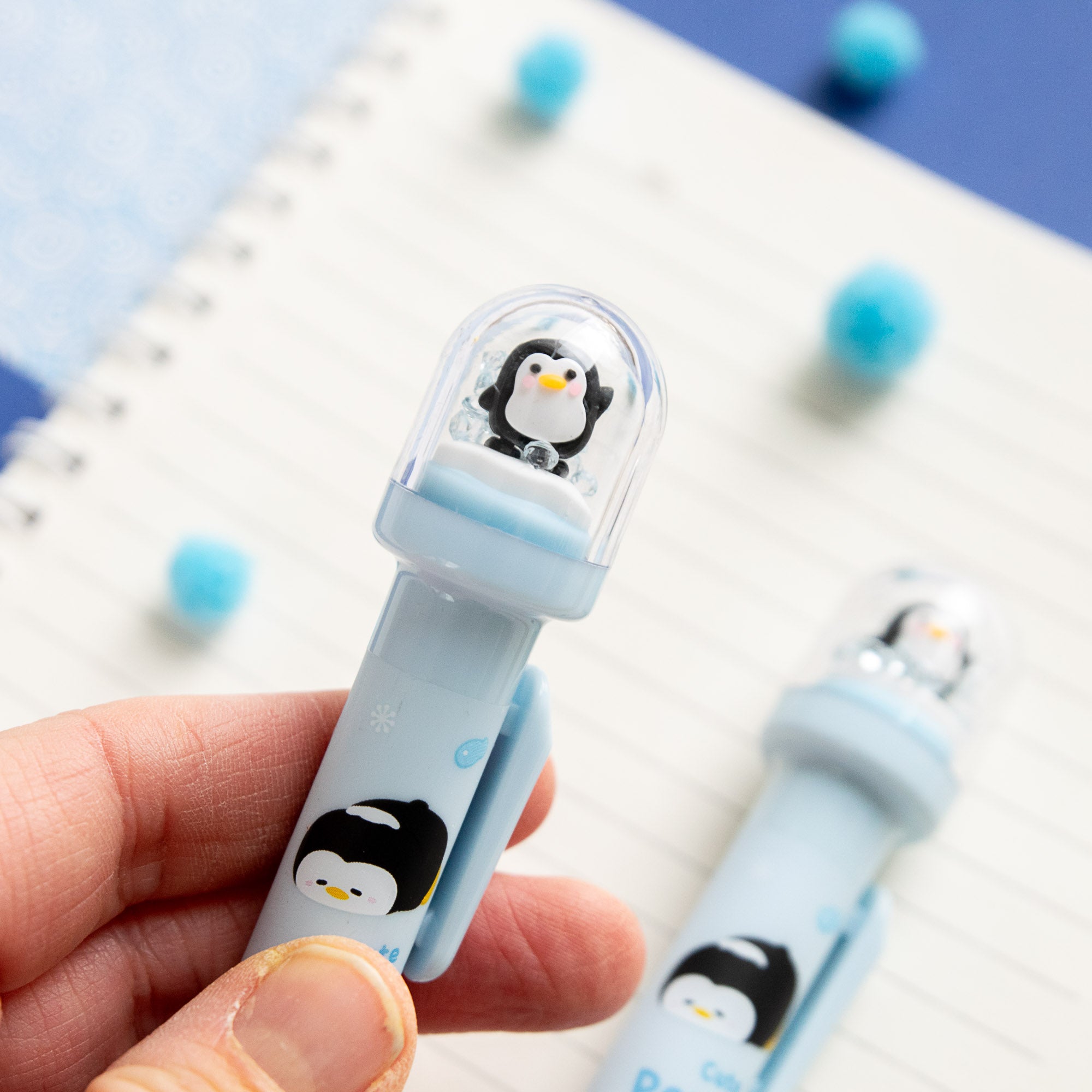 Stylo Kawaii Boule à neige – Pingouin