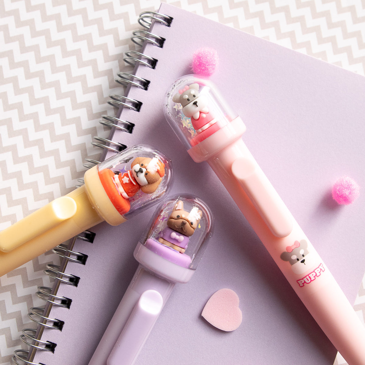 Stylo Kawaii Boule à neige – Chien