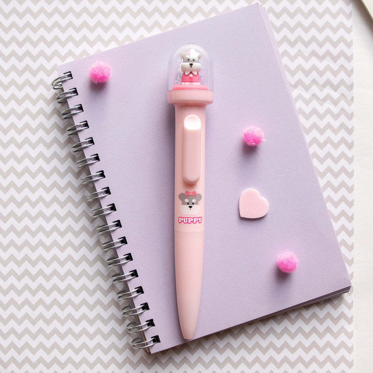 Stylo Kawaii Boule à neige – Chien