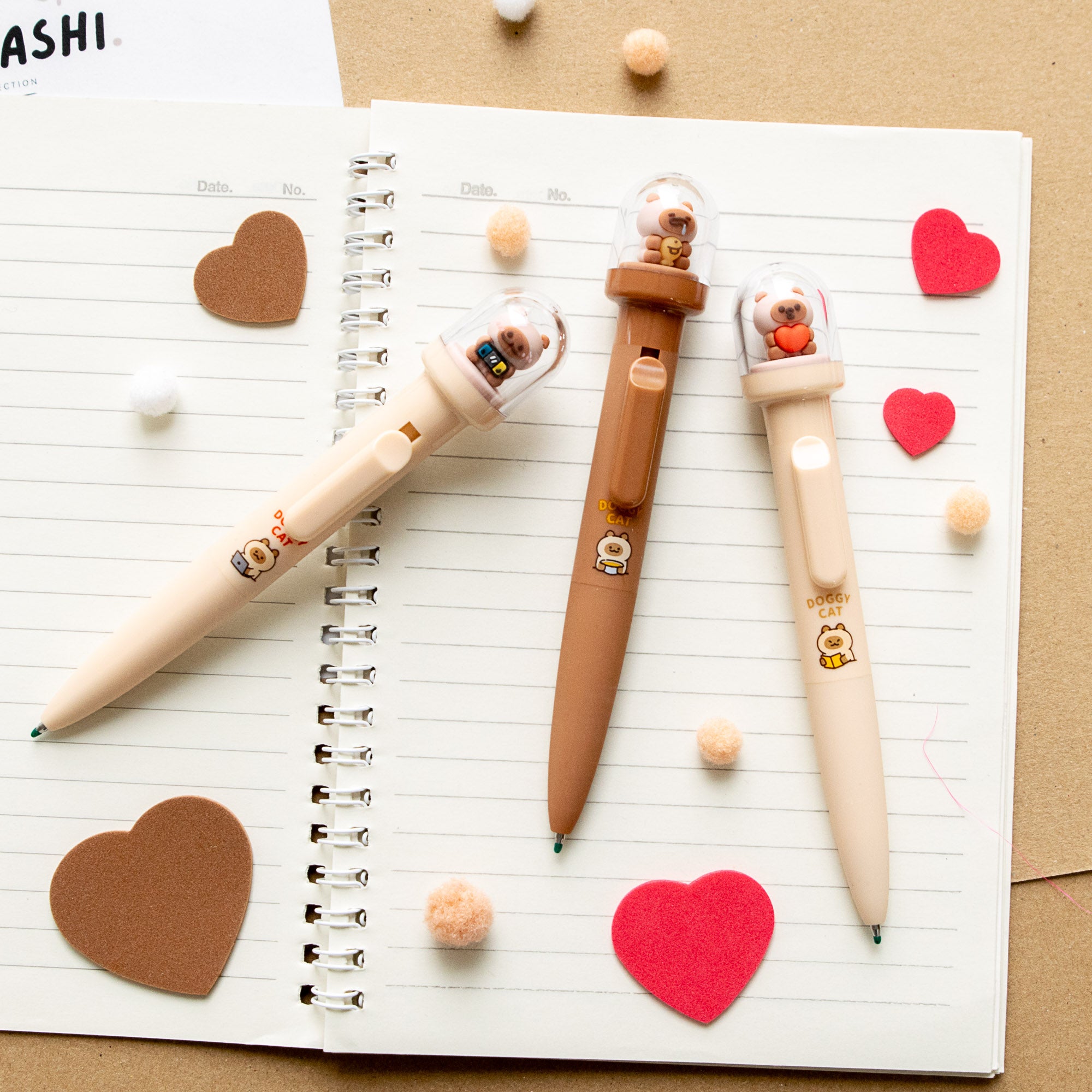 Stylo Kawaii Boule à neige – Doggy Cat