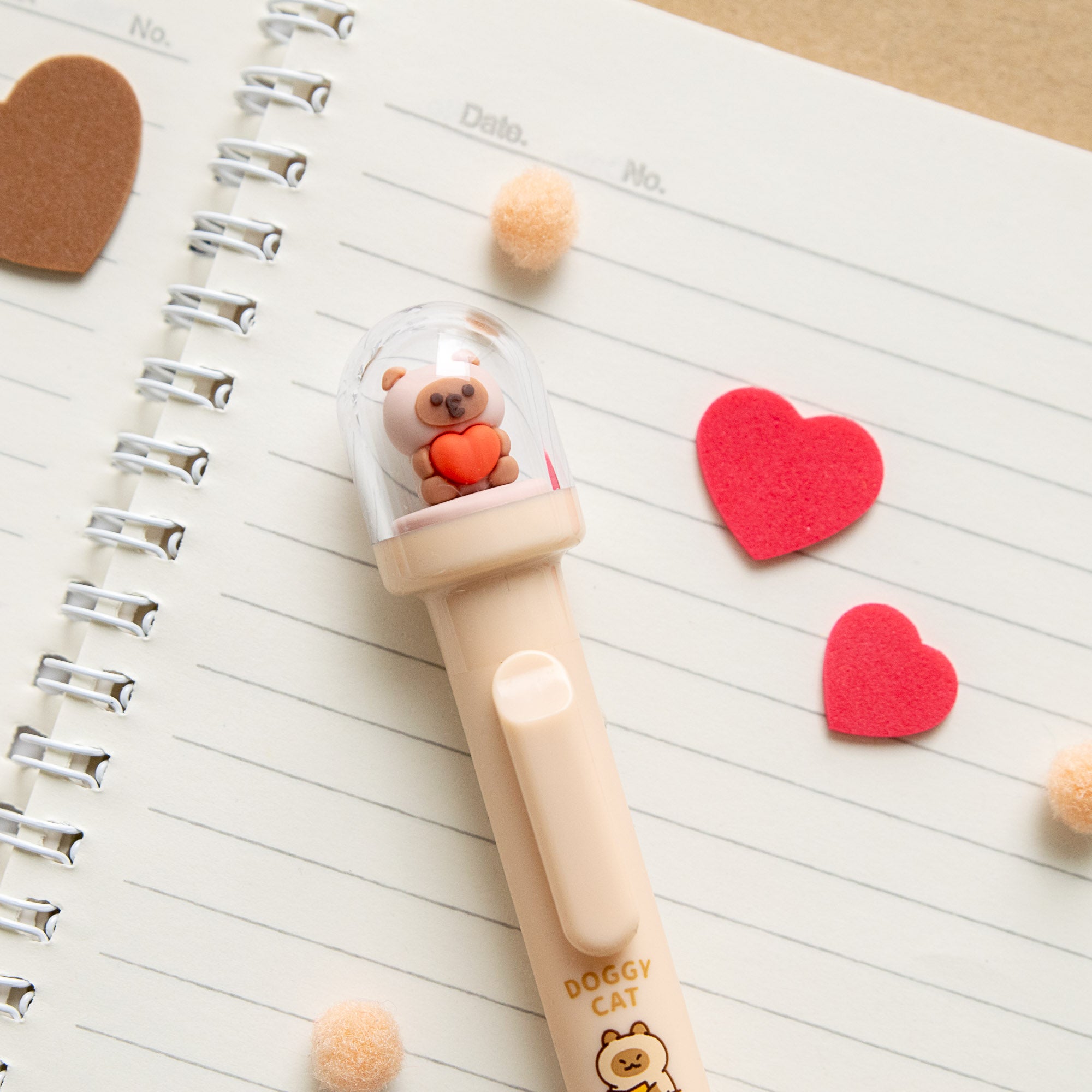 Stylo Kawaii Boule à neige – Doggy Cat