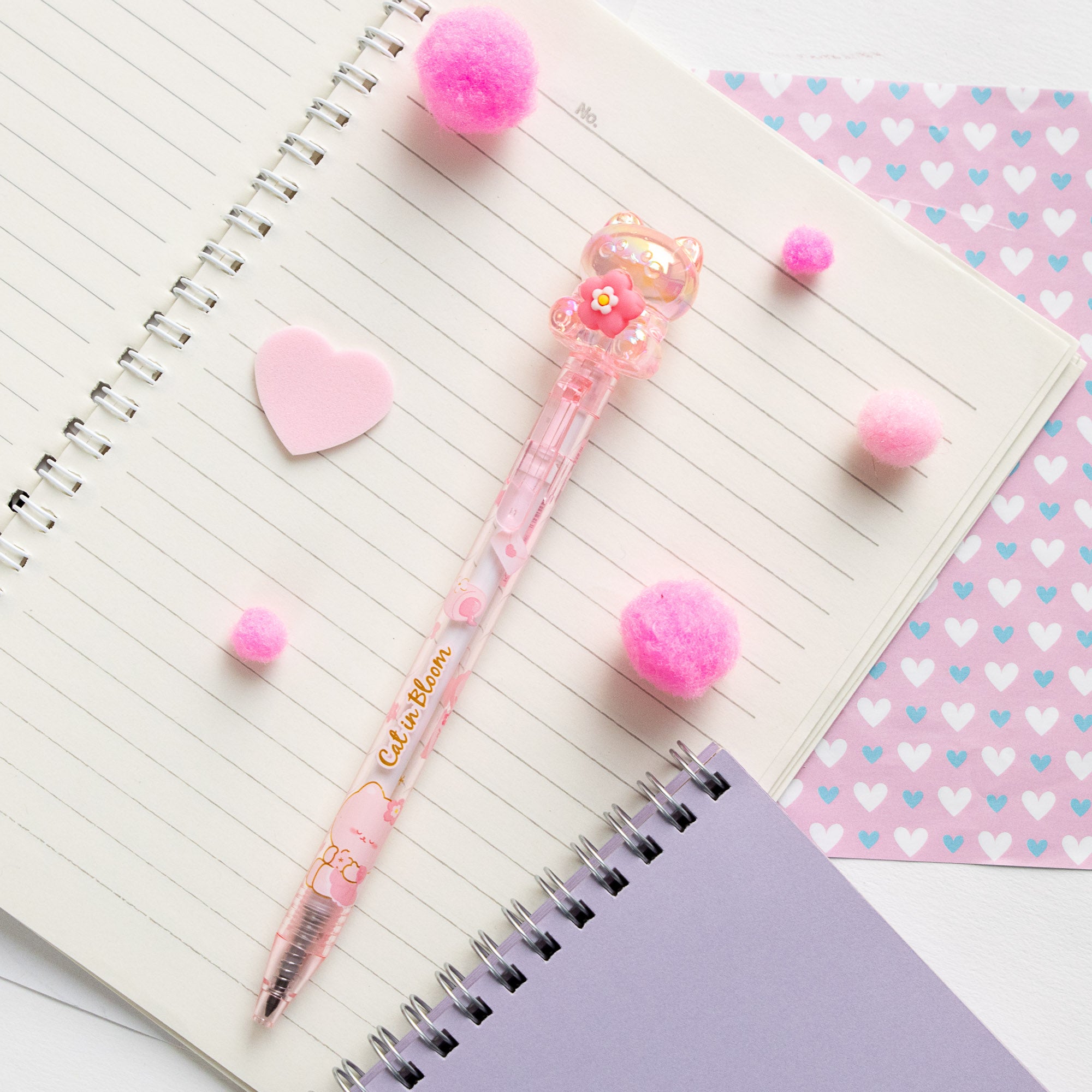 Kawaii Kristall-Gelstift – Katze &amp; Herz