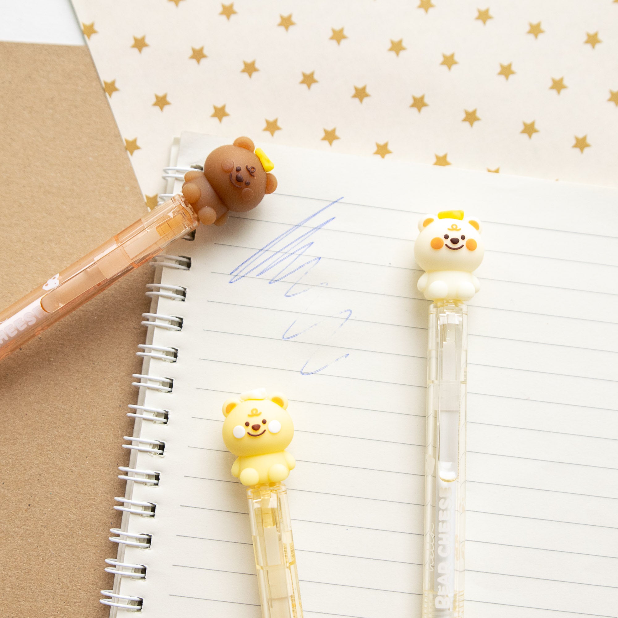Stylo Gel Effaçable Kawaii - Ourson & Fromage