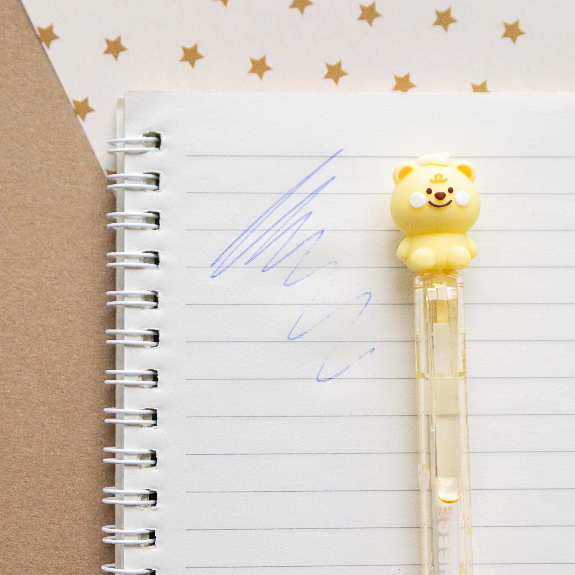 Stylo Gel Effaçable Kawaii - Ourson & Fromage